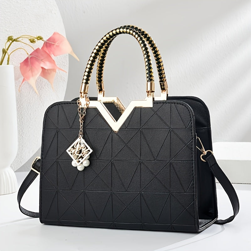 Sac fourre-tout grande capacité pour femmes – style estival décontracté, texture premium, polyvalent pour épaule, idéal pour travail et trajets, cadeau parfait