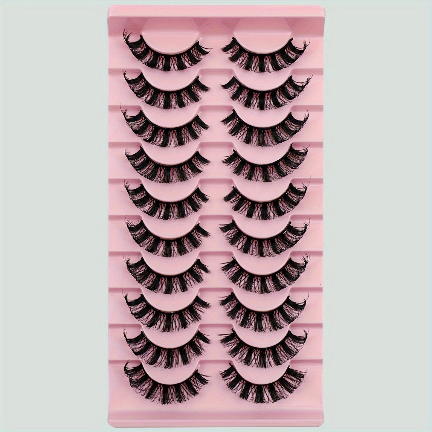 10 paires de faux cils doux, longs, recourbants, épais, adaptés aux peaux mates, non irritants, réutilisables, convenant aux extensions de cils, aux faux cils individuels, aux bouquets de faux cils, aux faux cils courts, etc.