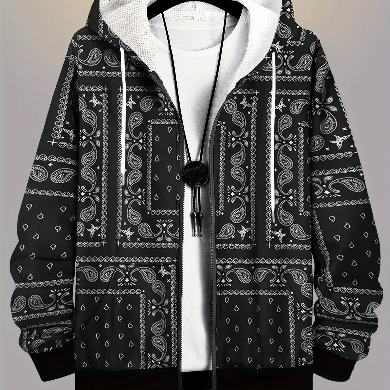 Veste à Capuche Homme Grande Taille – Imprimé Décontracté