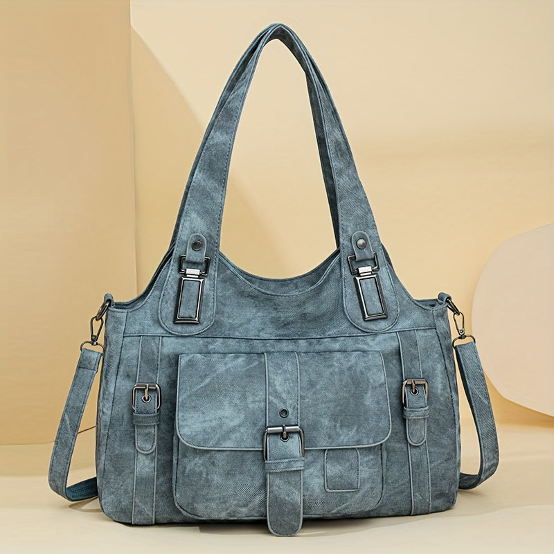 Sac Cabas Femme Rétro Taole en Synthétique avec Bandoulière Amovible – Quincaillerie Dorée et Fermeture Éclair, Couleurs : Gris / Beige / Marron / Noir – Sac Vintage pour Travail et Voyages, Sac Synthétique Durable