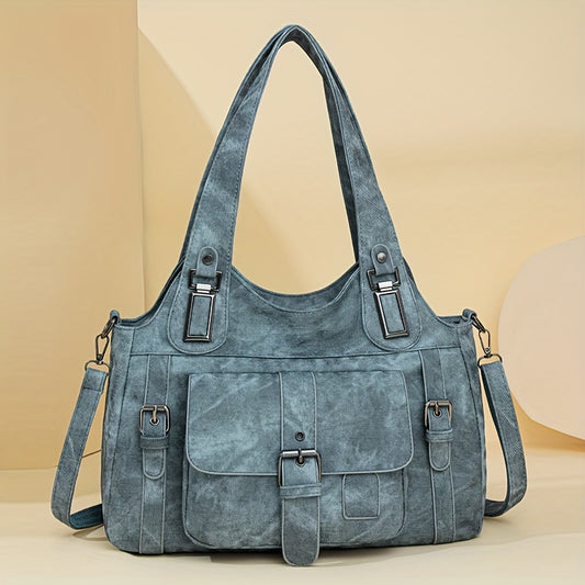 Sac Cabas Femme Rétro Taole en Synthétique avec Bandoulière Amovible – Quincaillerie Dorée et Fermeture Éclair, Couleurs : Gris / Beige / Marron / Noir – Sac Vintage pour Travail et Voyages, Sac Synthétique Durable