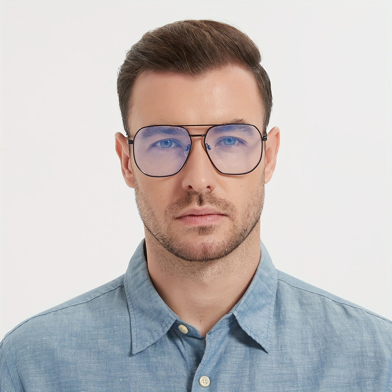 Computer Glasses for Men and Women, Unisex Design, Metal Frame Computer Glasses, Large-sized Glasses