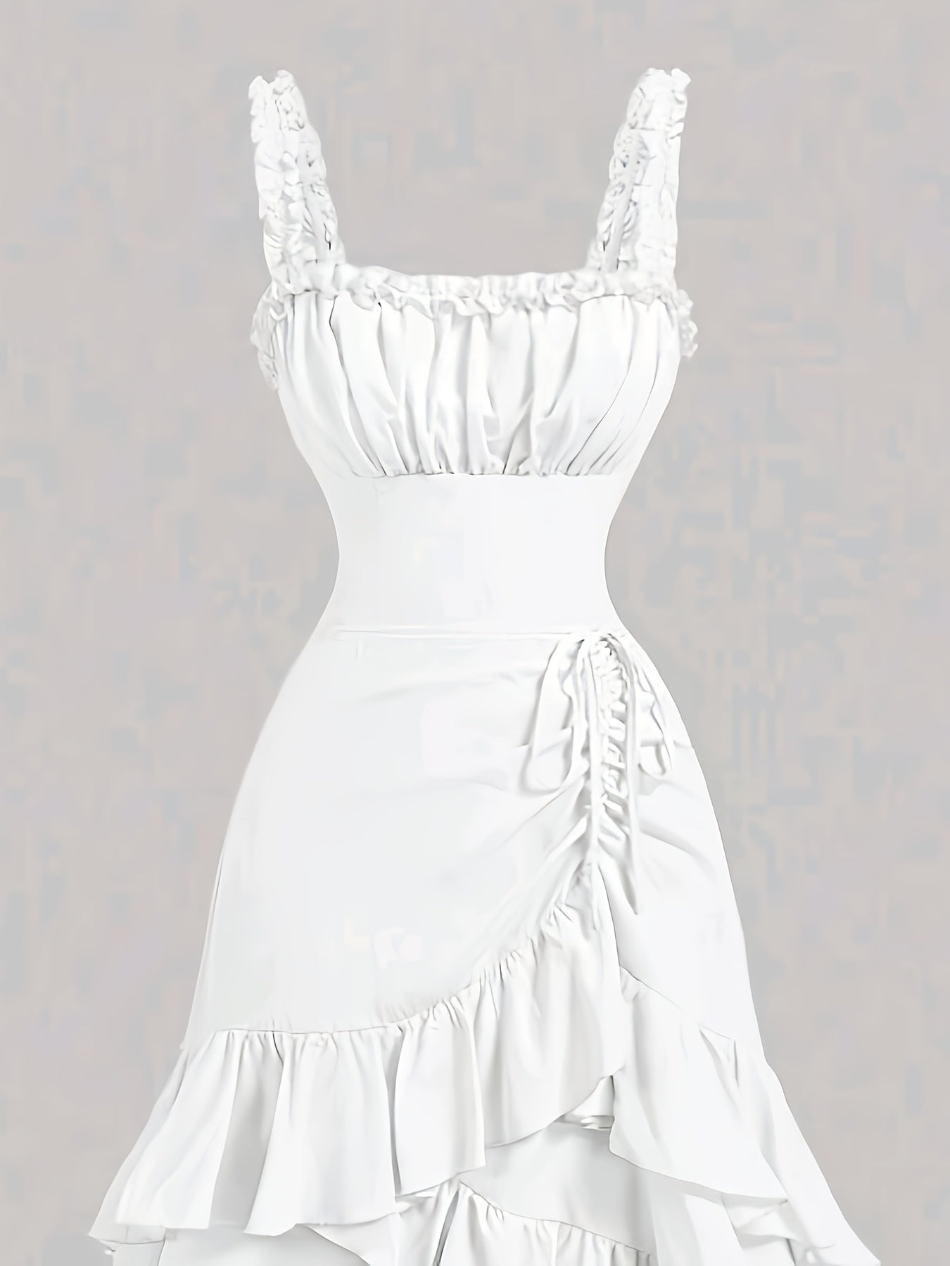Robe romantique vintage à ourlet volanté pour femme