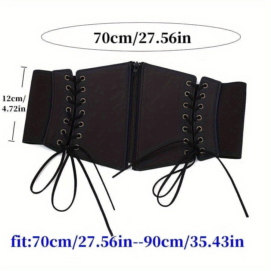 Ceinture corset serre-taille style hip-hop Y2K pour femme avec détail à pompons, grande taille élastique pour mariage, soirée, sortie nocturne, week-end décontracté - Ceinture corset tissée sans plumes