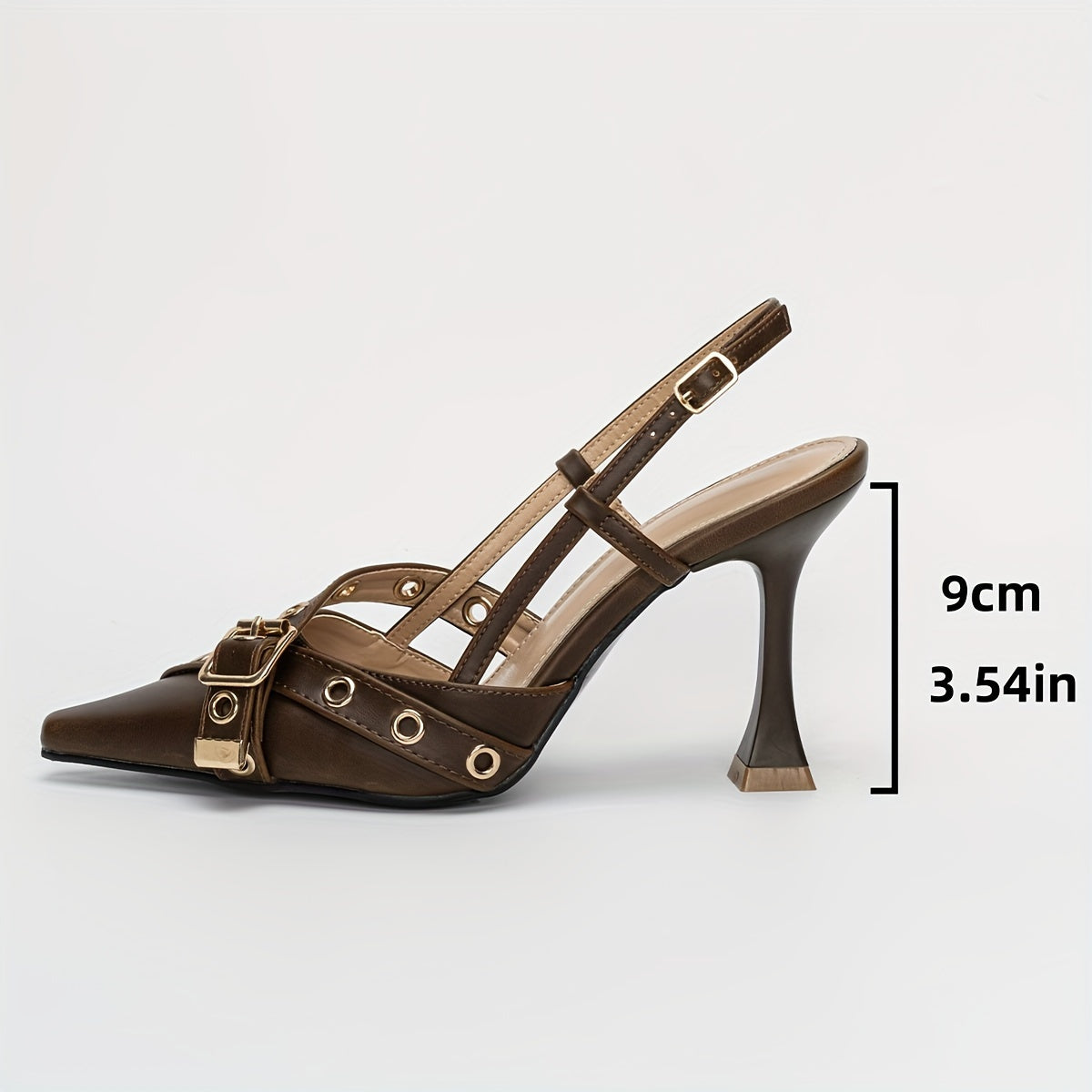 Sandales Femme à Talons – Bout Pointu, Bride à Boucle, Talons Hauts, Chaussures Élégantes pour Banquets et Soirées