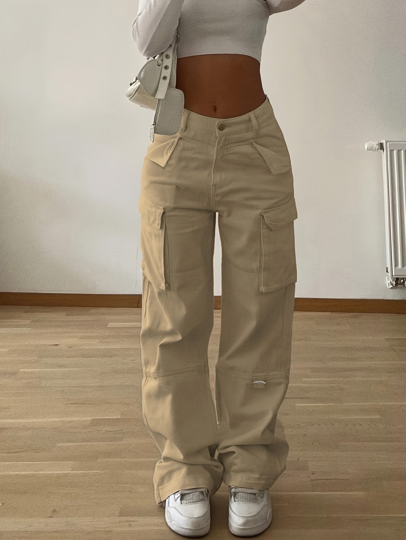 Pantalon cargo de créateur, avec poches à rabat