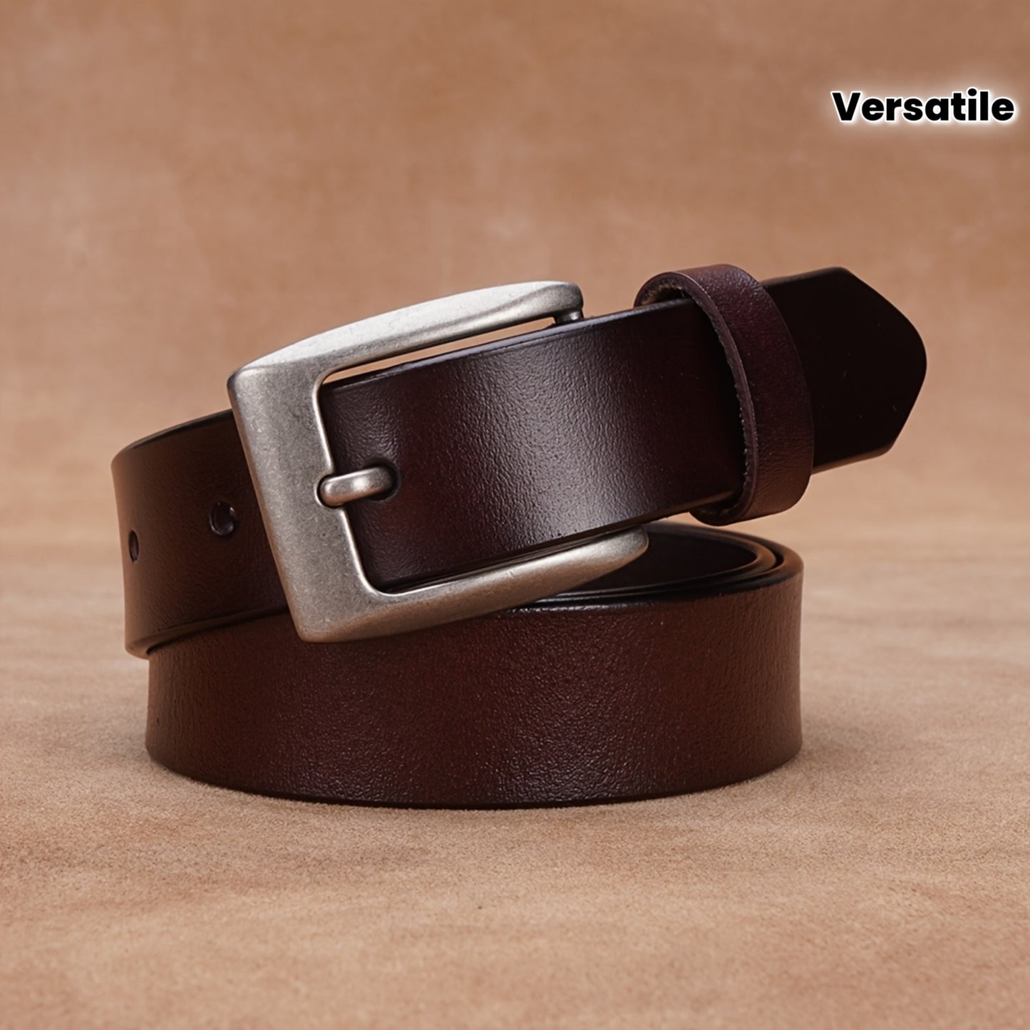 Ceinture en cuir véritable pour femmes – Bande de taille simple et polyvalente avec fermeture bouton vintage