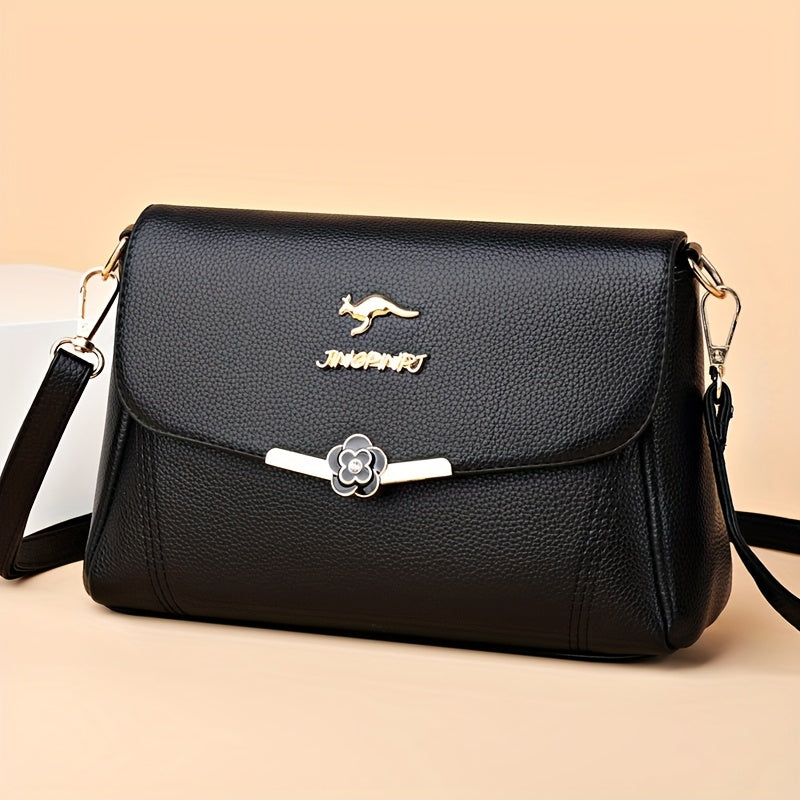 Petit sac bandoulière carré femme, brillant, fermoir zip, métal doré, élégant et polyvalent