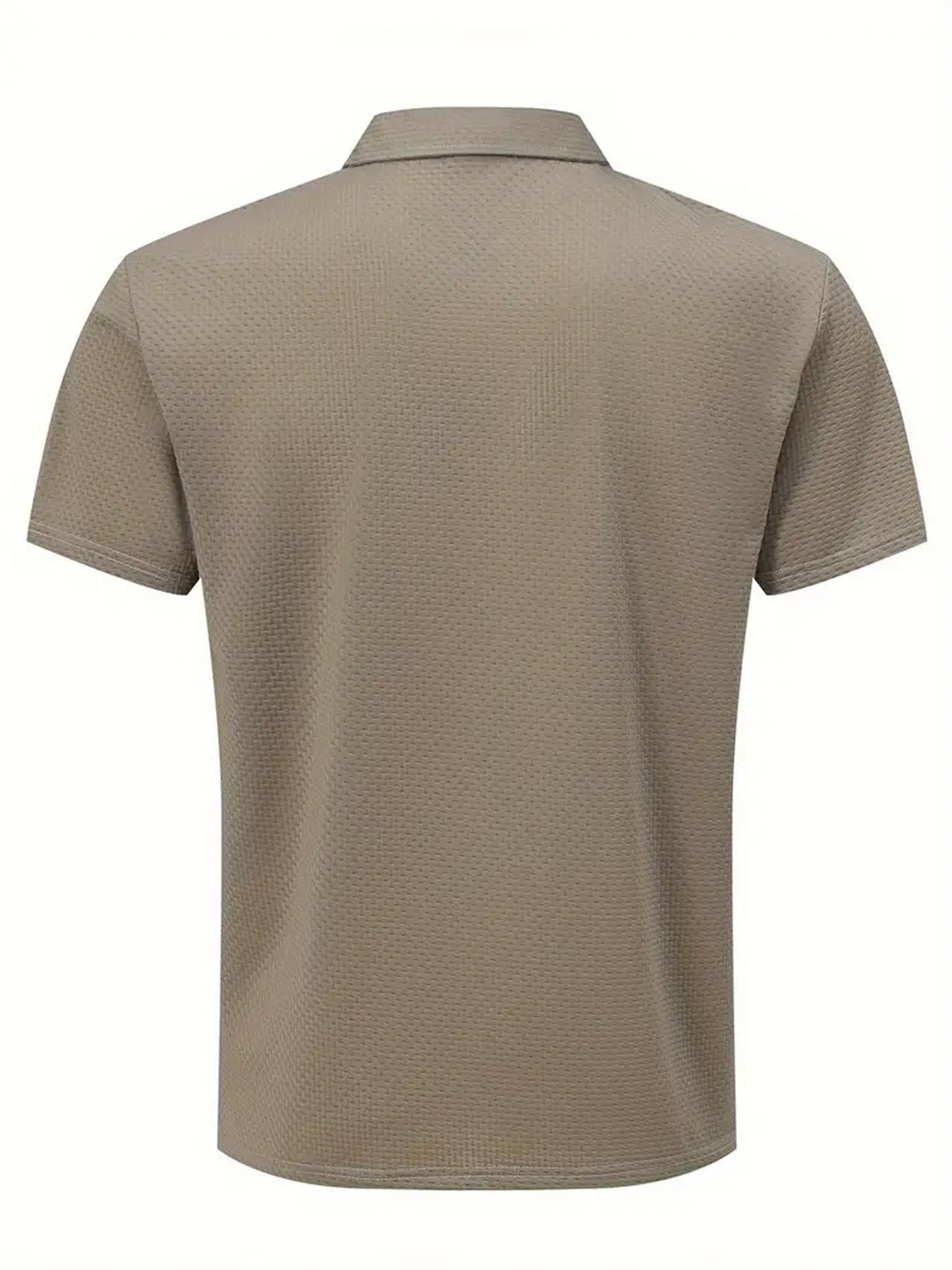 Milano Men'S Casual T-Shirt - Breathable Regular Fit Short Sleeve Shirt with Geometric Print, Button-Up Collar for Summer Comfort & Casual Attire, Comfortable Clothing, Easycare Material