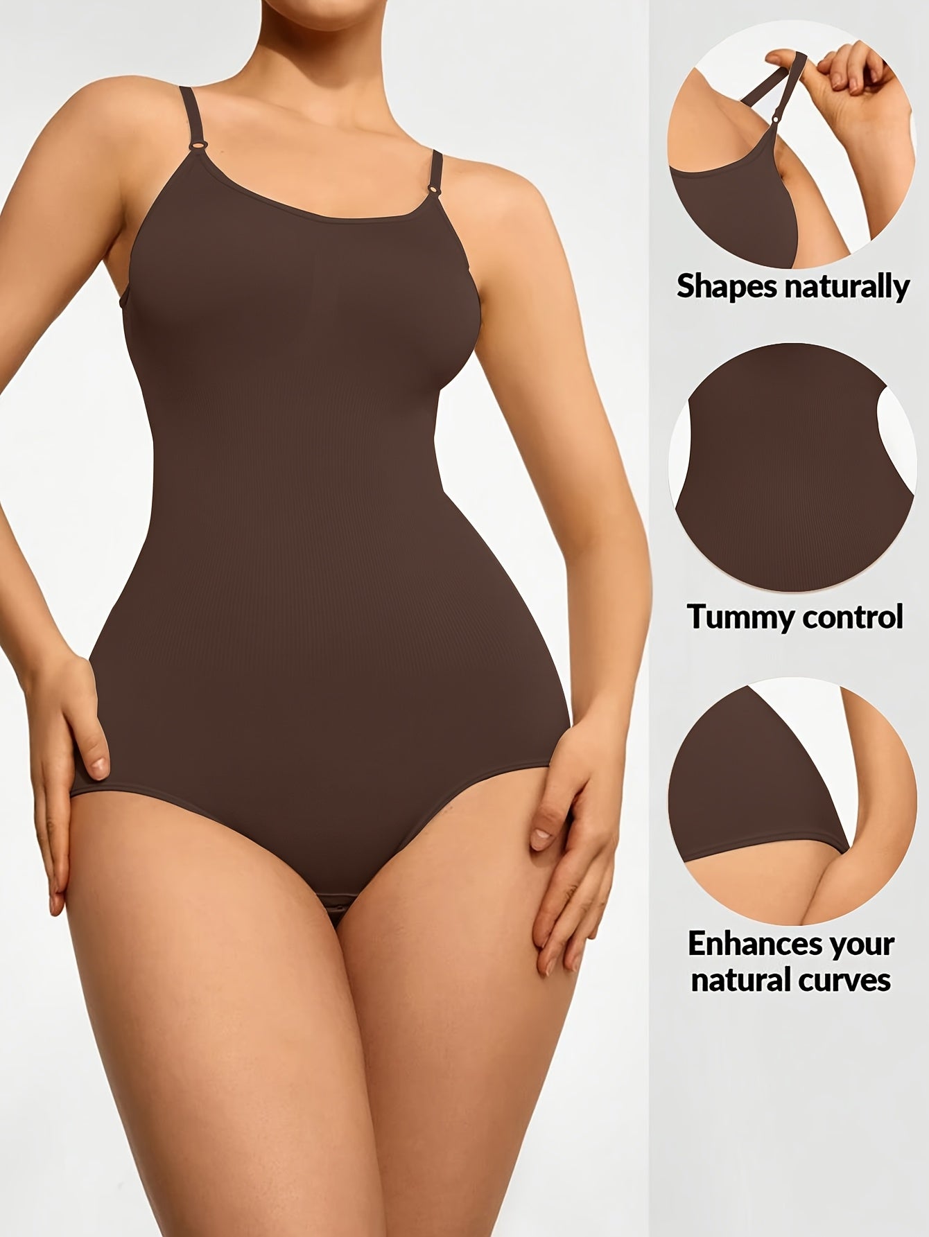 Body sculptant intégral pour femme type Spanx, soutien de la posture, taille haute avec contrôle du ventre et effet lifting poitrine