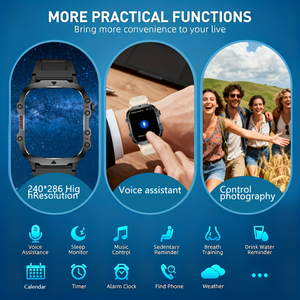 New Smart Watch for Men and Women - Wireless Calling/Texting/Multiple Sports Modes/Remote Camera Control/Fitness Tracker, Compatible with iPhone and Android, USB Charging, Smart Connectivity, Modern Style, Clear Screen Displa