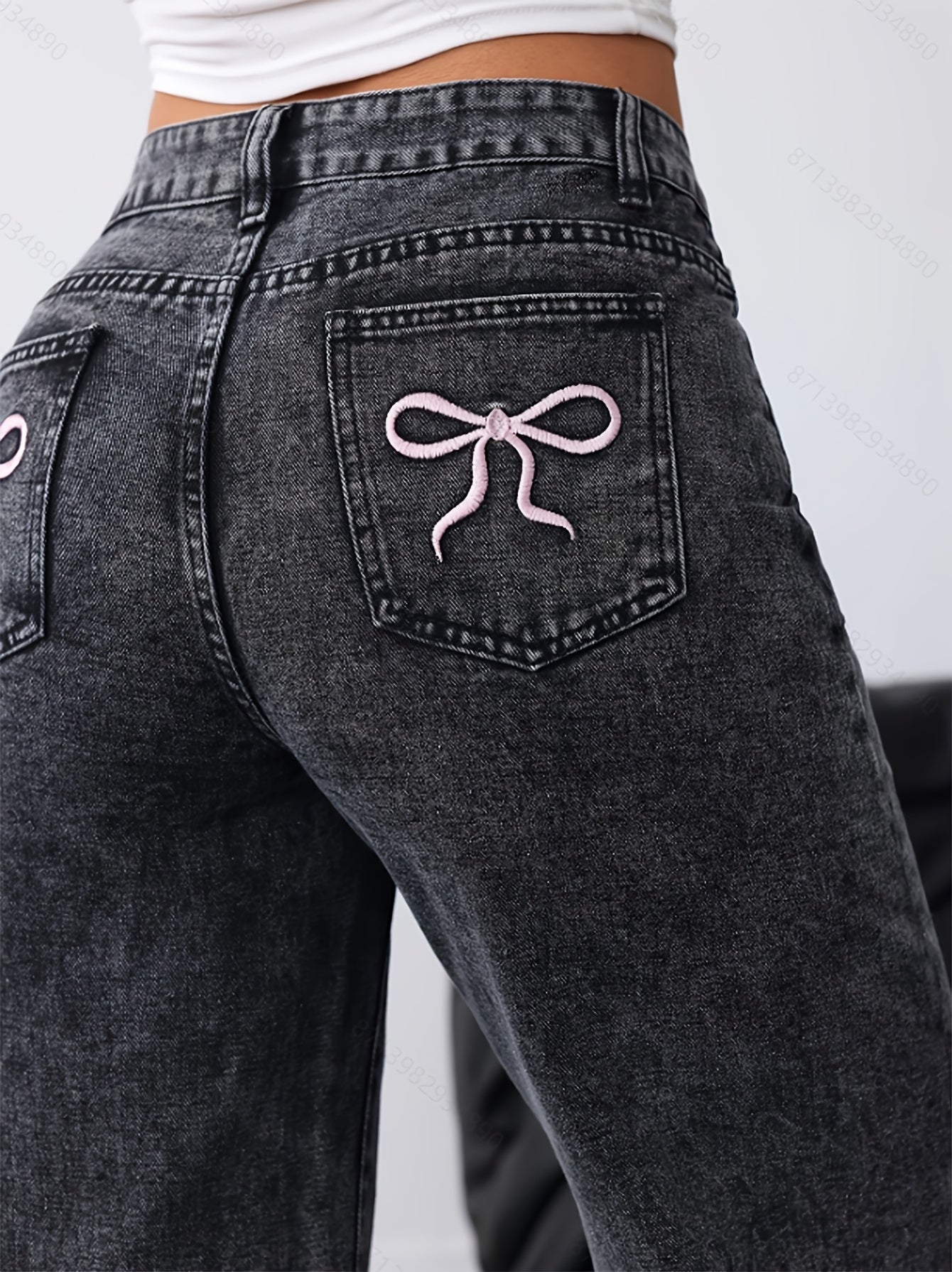 Jeans Femme Jambe Droite Ample Décontracté Polyvalent Denim