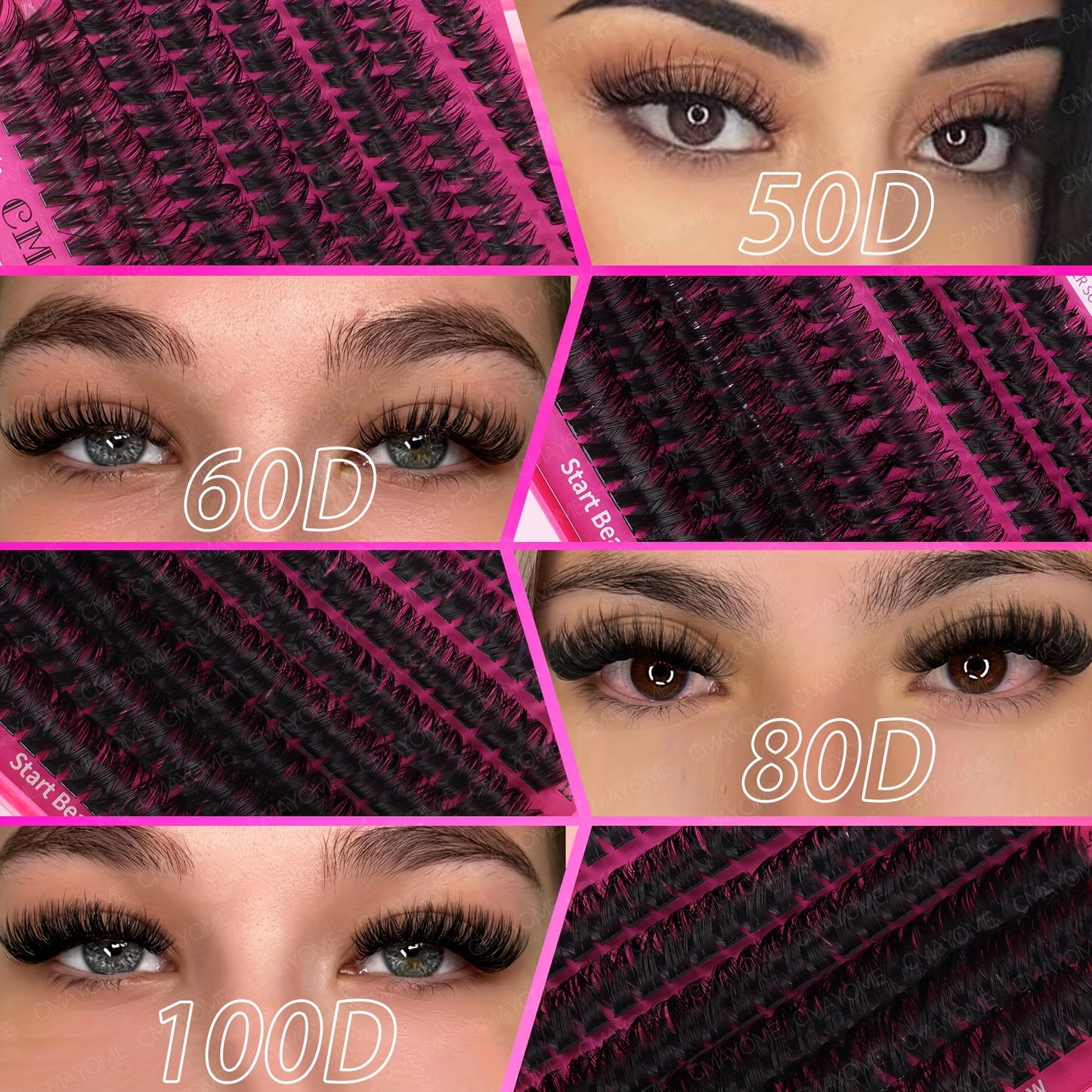 Set de Cils Postiches Fluffy – 240/640 pcs, Grande Capacité, 4 Styles à Mixer, Longueurs Mélangées 8-18 mm, Épaisseurs 10D-100D, Inclus Colle et Outils, Réutilisables et Durables, Idéal pour Débutants, DIY, Extensions et Effet Naturel