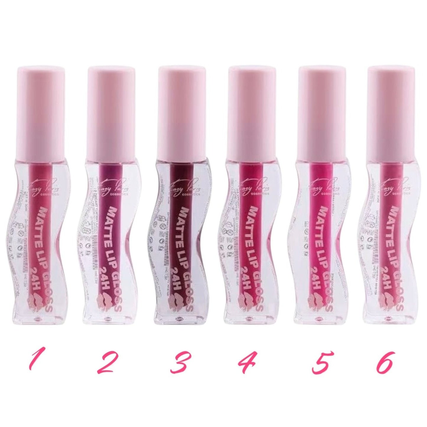 Rouge à Lèvres Liquide Mat 24 H – Ultra Pigmenté, Teintes Intenses Rose et Bourgogne, Fini Doux Mat, Jusqu’à 6 Couleurs Disponibles