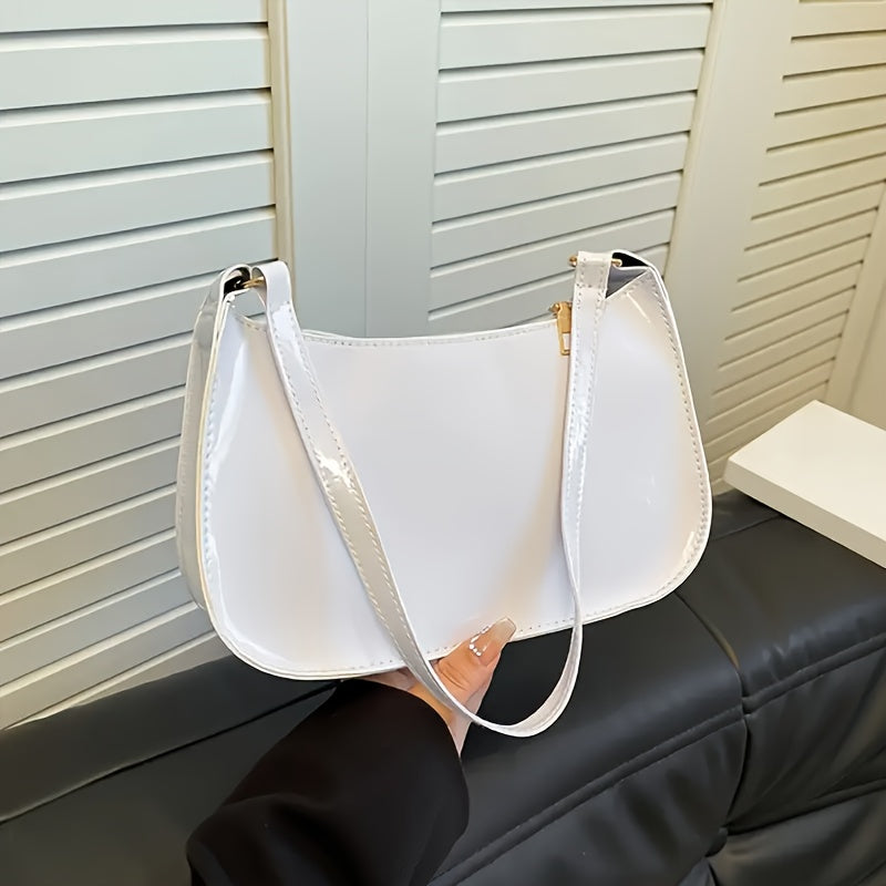 Sac à épaule vintage style femme – rouge uni, fermeture éclair, léger avec bandoulière fixe, sac à main décontracté pour un usage quotidien | sac vintage | sac à fermeture éclair