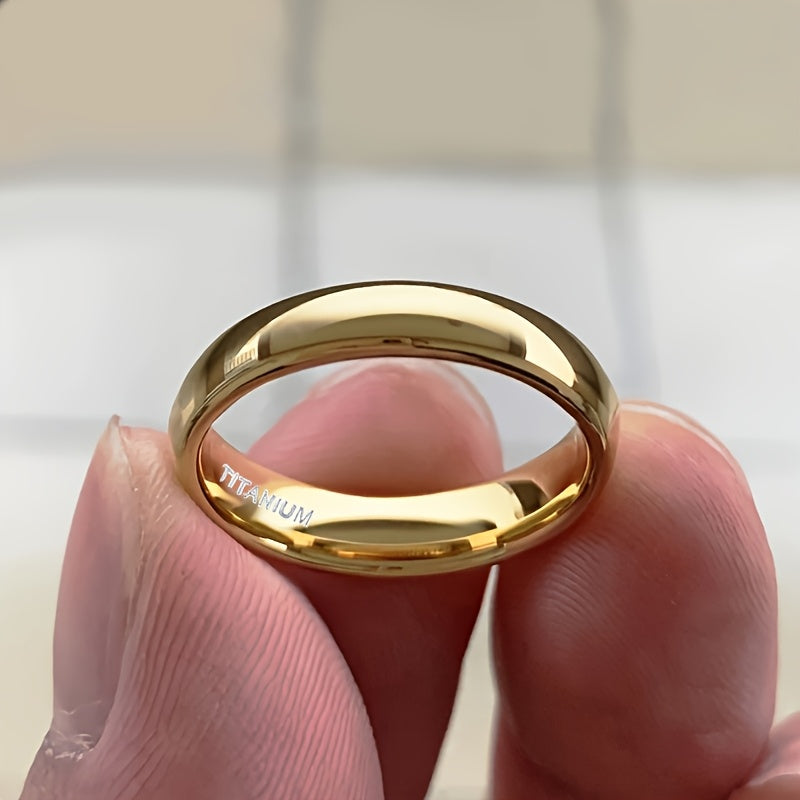 1pc Fashion Titanium Steel Ring, 4mm Band, Comfort Fit Size 4-13, Unisex Engagement Promise Wedding Band, Perfect for Valentine'S Day, Carnival, Teacher'S Day/Back to School/Graduation Season