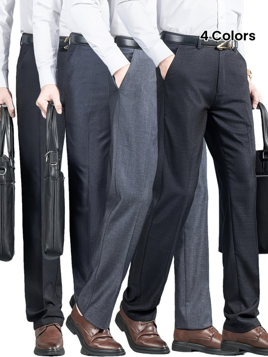 Pantalons Homme Grande Taille – Haute Qualité, Non-Stretch, Uni, Loose Fit, 0XL-6XL