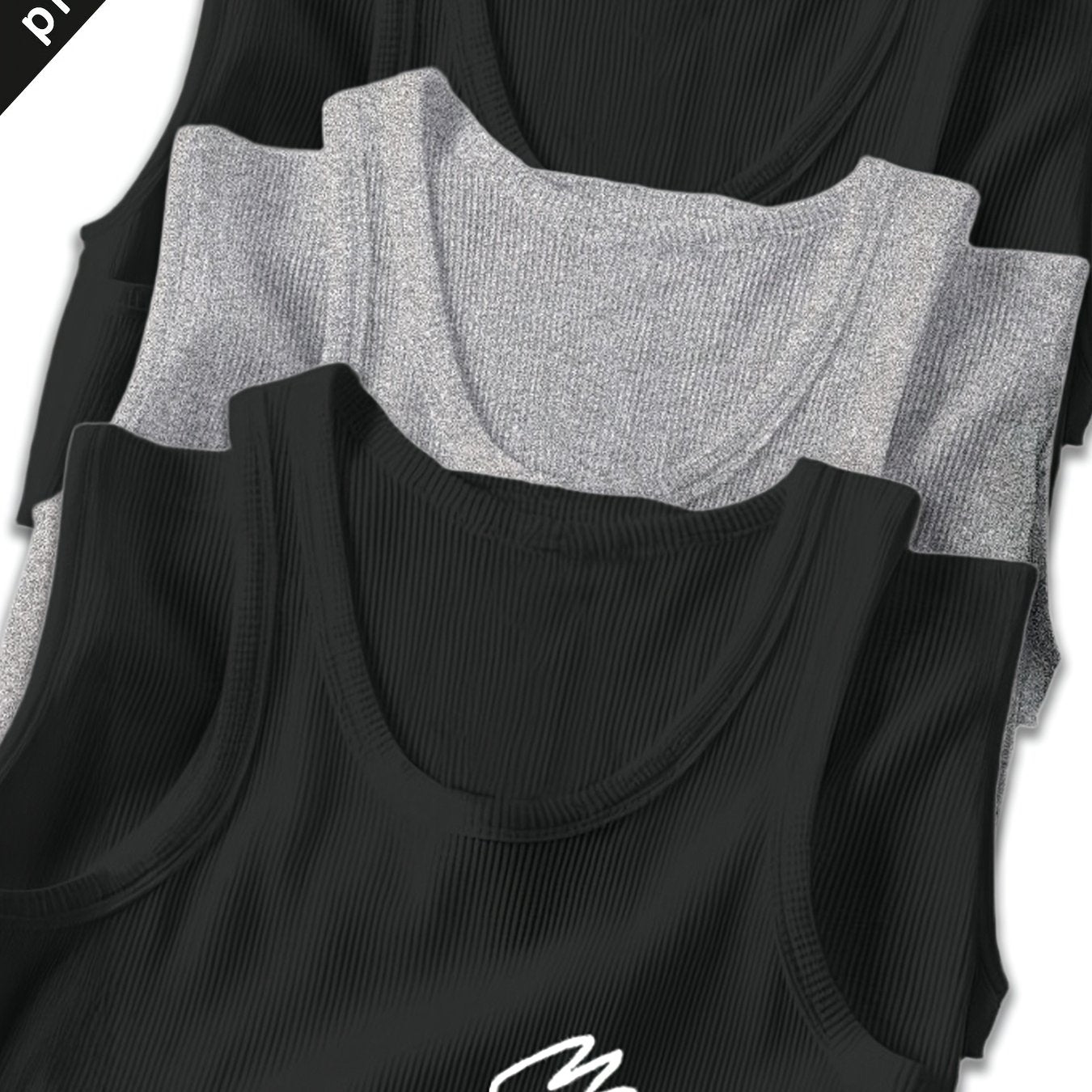 Lot de 3 Débardeurs Homme Été – Côtelé Rayé, Confortable et Respirant