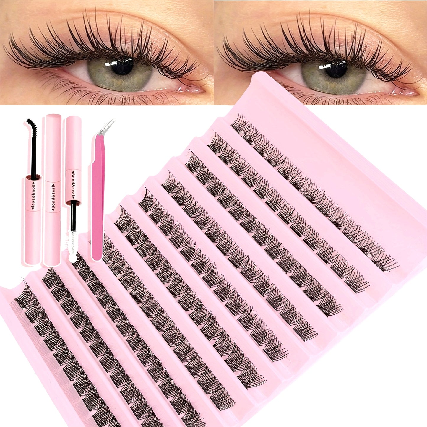 Kit Faux Cils — Inclus Pince de Précision et Solution de Collage