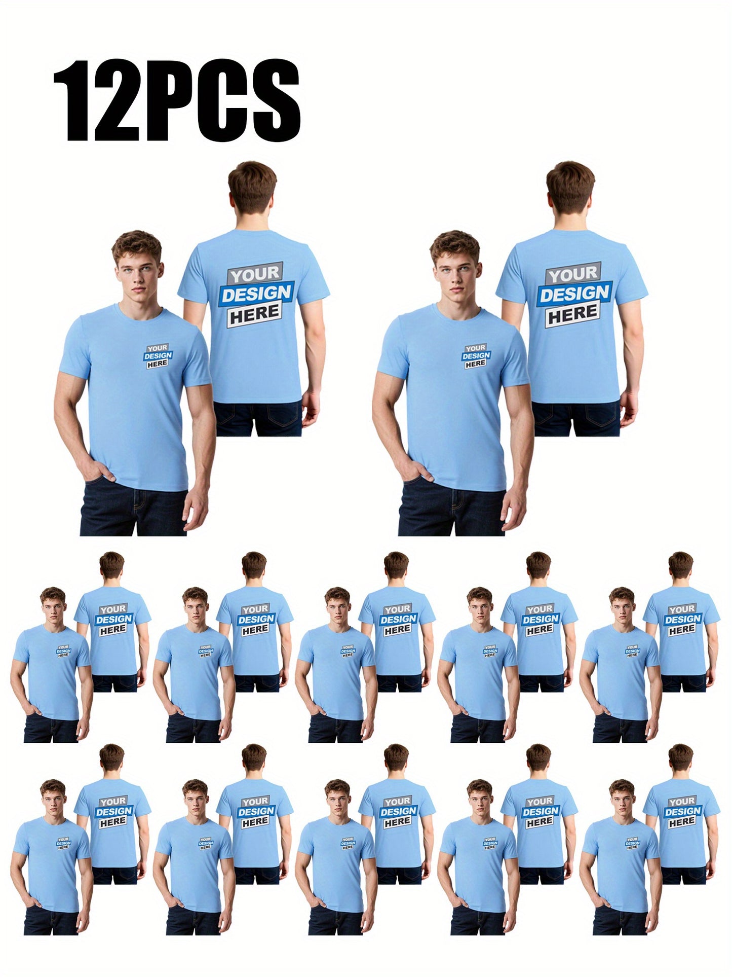 12pcs T-Shirts Sport Personnalisables – Séchage Rapide