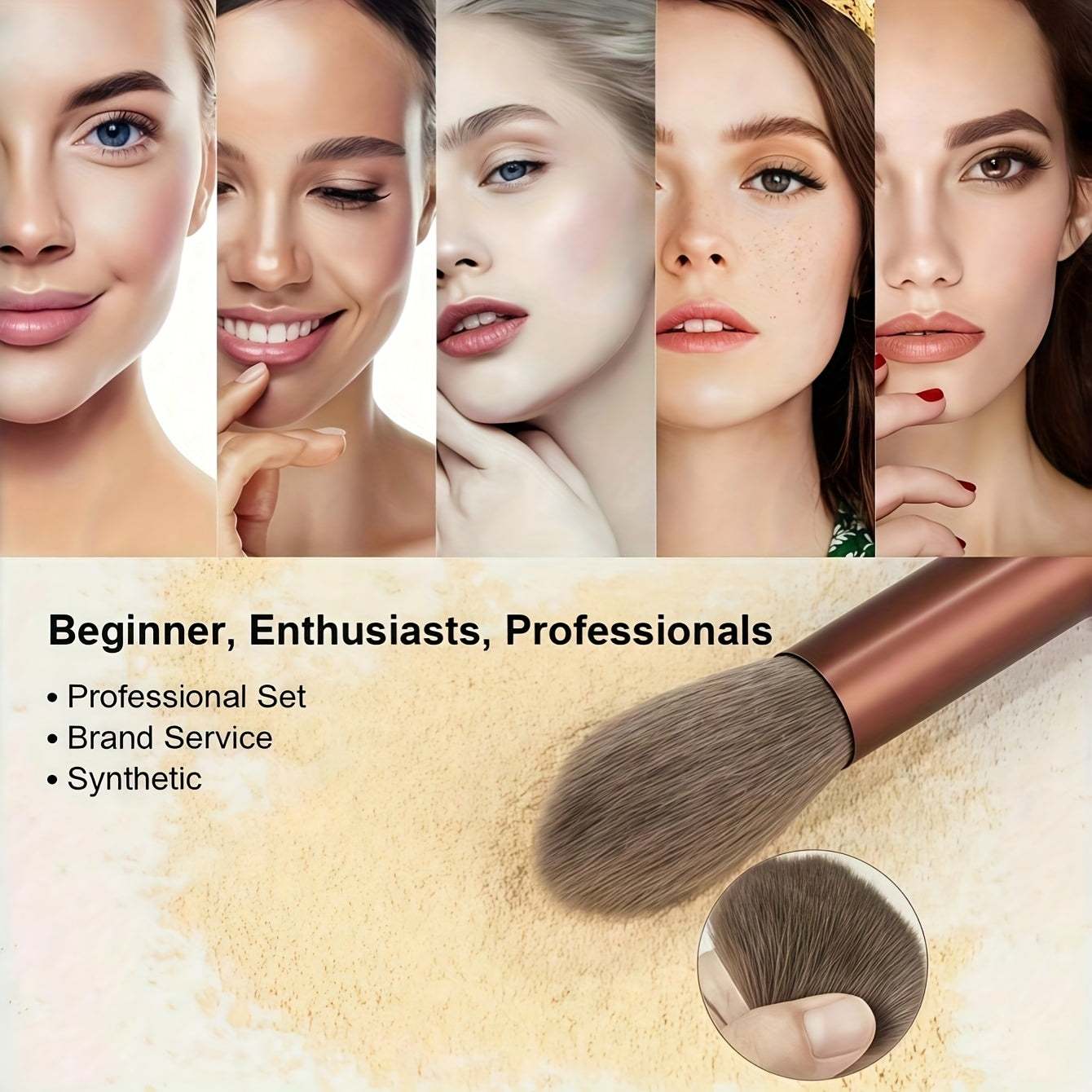 Ensemble de 13 pinceaux de maquillage professionnels en fourrure douce pour fard à paupières, fond de teint et blush