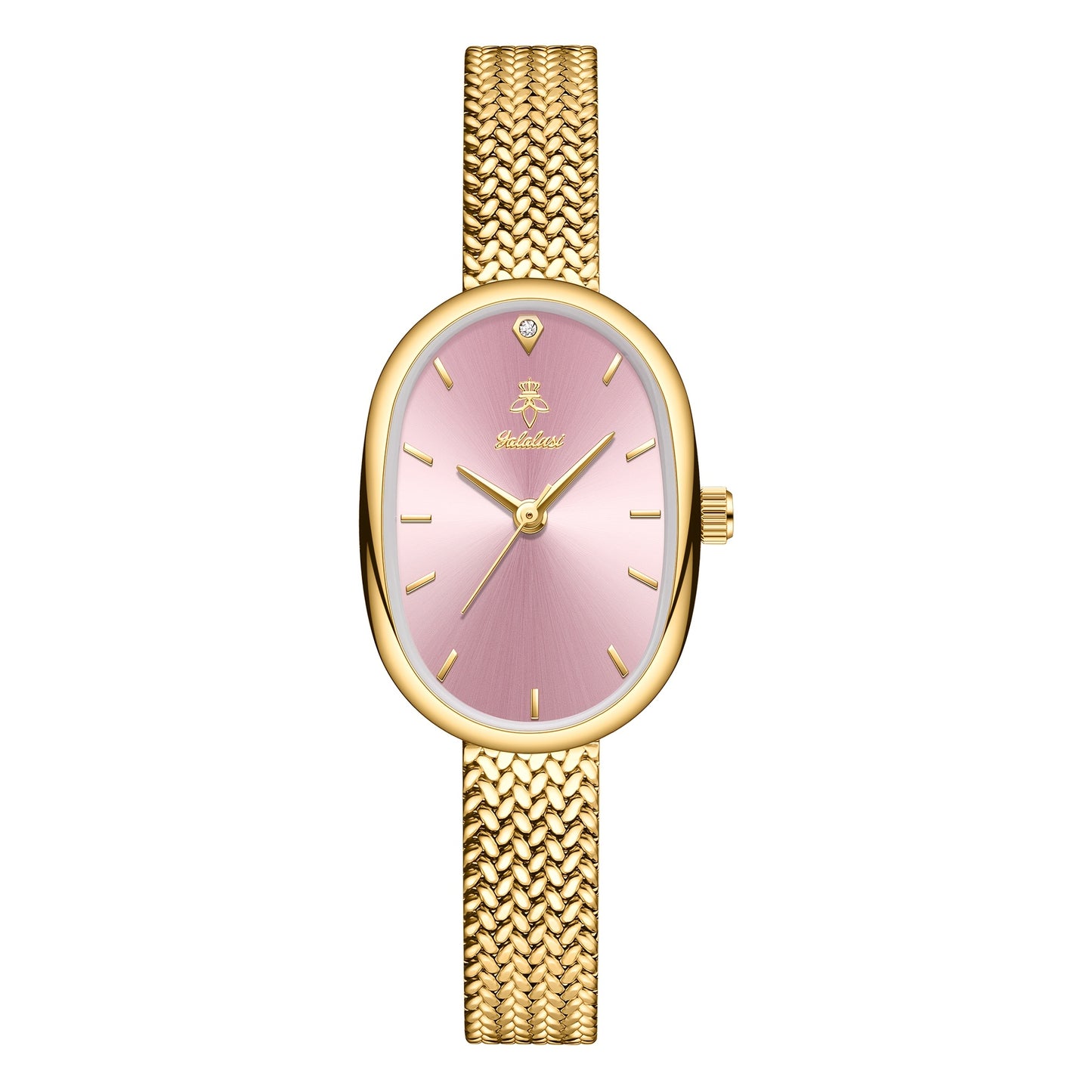 Montre quartz élégante femme – cadran ovale classique, motif feuille, bracelet style bracelet, livrée avec boîte cadeau, accessoire indispensable et tendance, idée cadeau Saint-Valentin