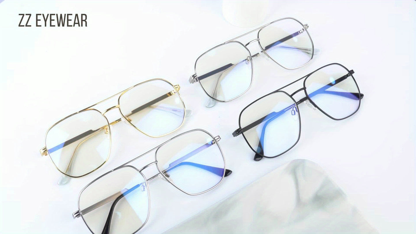 Computer Glasses for Men and Women, Unisex Design, Metal Frame Computer Glasses, Large-sized Glasses