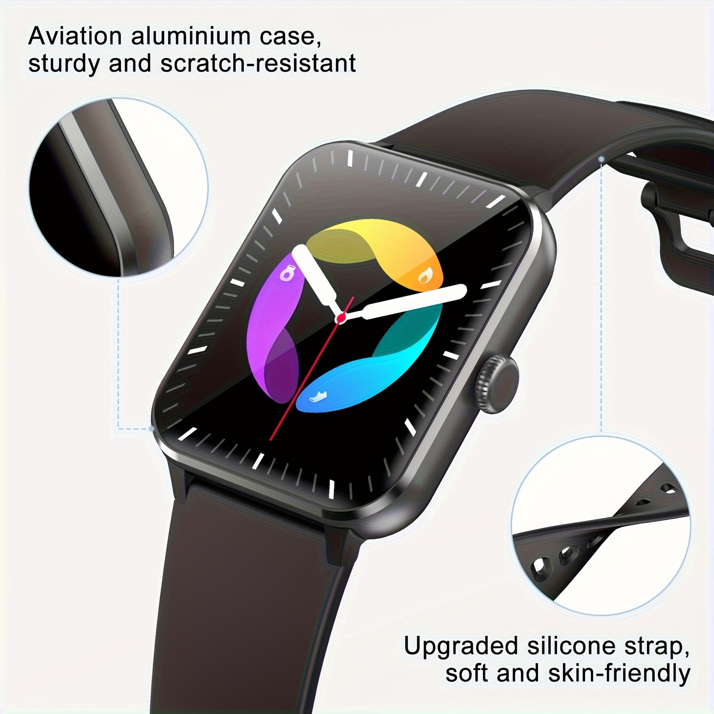 Blackview Smartwatch, Compatible With Android And For IPhone, Fitness Tracker, Fitness Watch With Activity Monitoring 1.85-Inch Touchscreen Smartwatch, With Pedometer, Calorie Meter And Stopwatch, BT 5.3 Call, Multi-Sport Mod