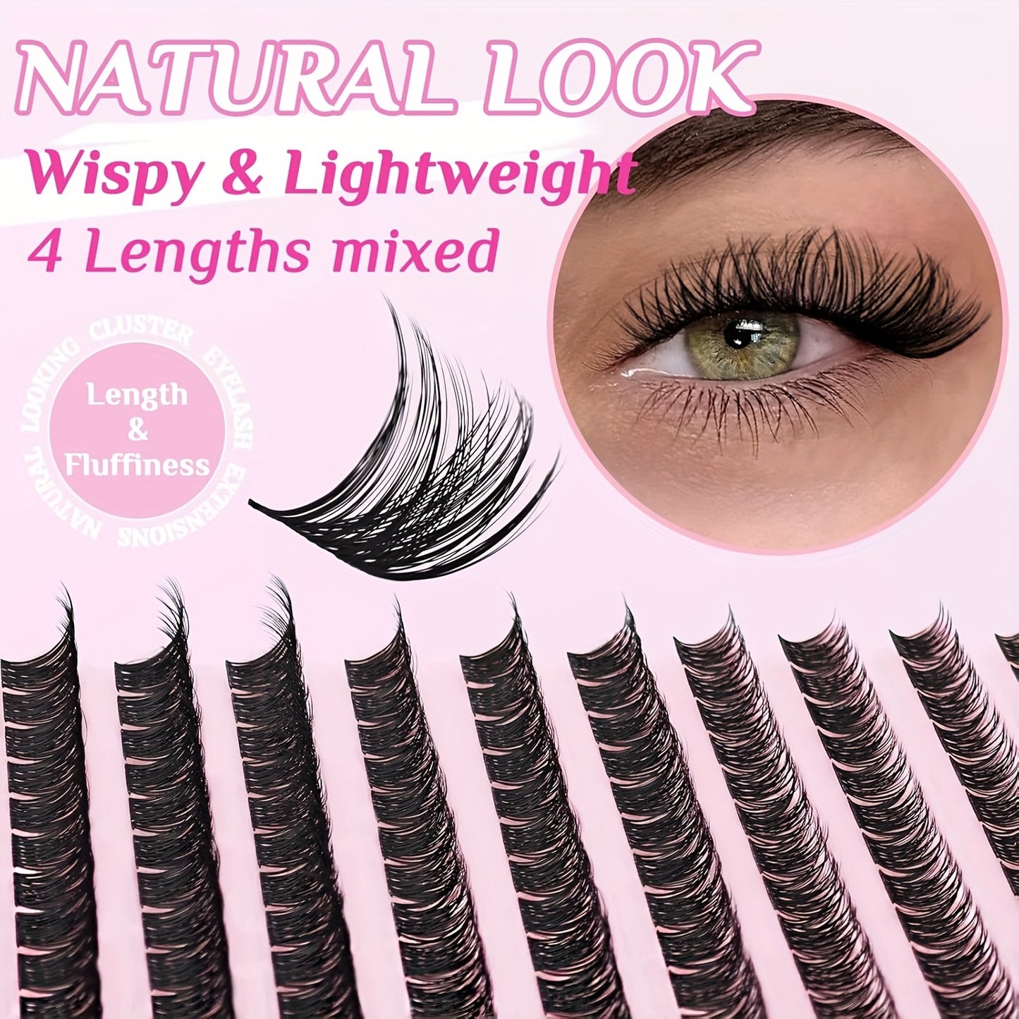 Lot de 120 Faux Cils – Courbure D, Longueurs Mixtes 9-14mm, Styles Fins et Épais, Effet Naturel, Réutilisables, Idéal Débutants DIY