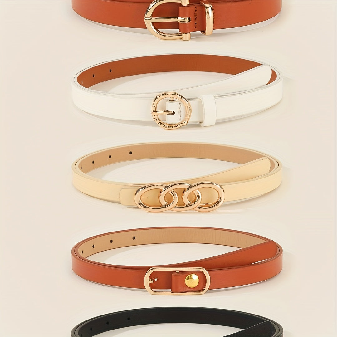 Lot de 5 ceintures tendance pour femmes – Accessoires multifonctionnels, adaptés pour manteaux et robes, ceinture avec zip, accessoire pour manteau et robe, design minimaliste, esthétique classique, couture renforcée