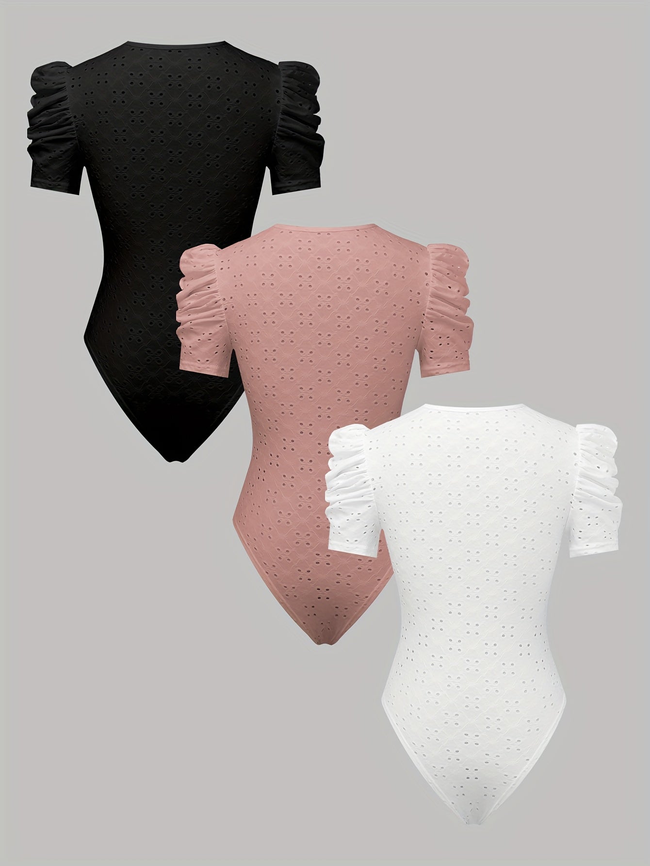 Lot de 3 camisoles femme en dentelle ajourée jacquard