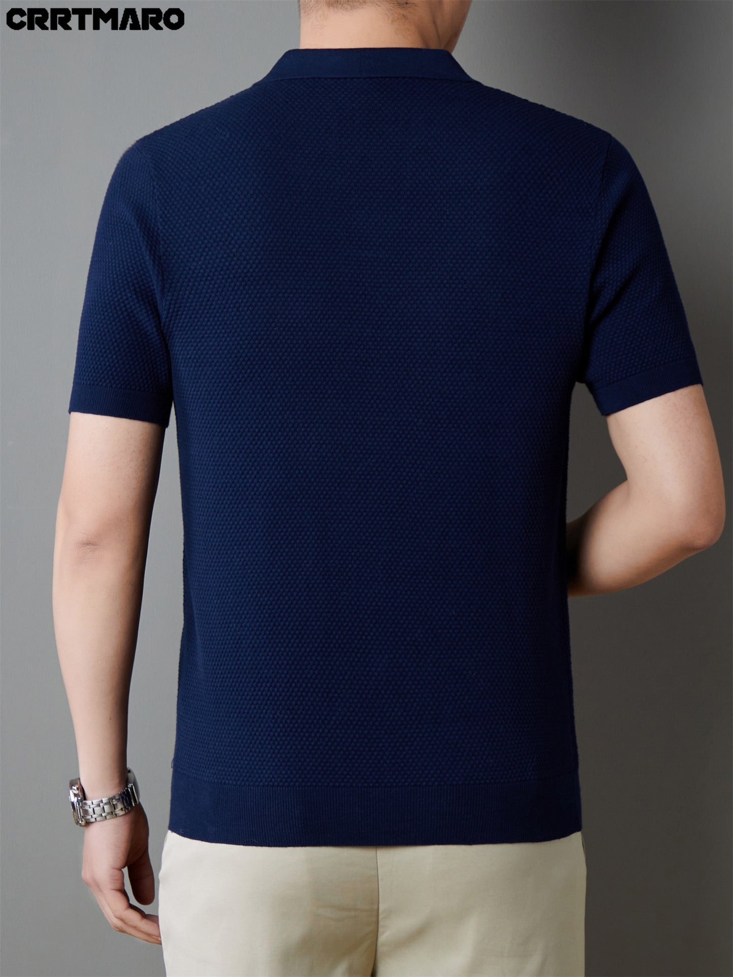 Men's 100% Cotton Shirt - Classic Fit Casual Short Sleeve, Solid Color Button- Collar for Spring/Fall, Versatile for Office & Casual Attire