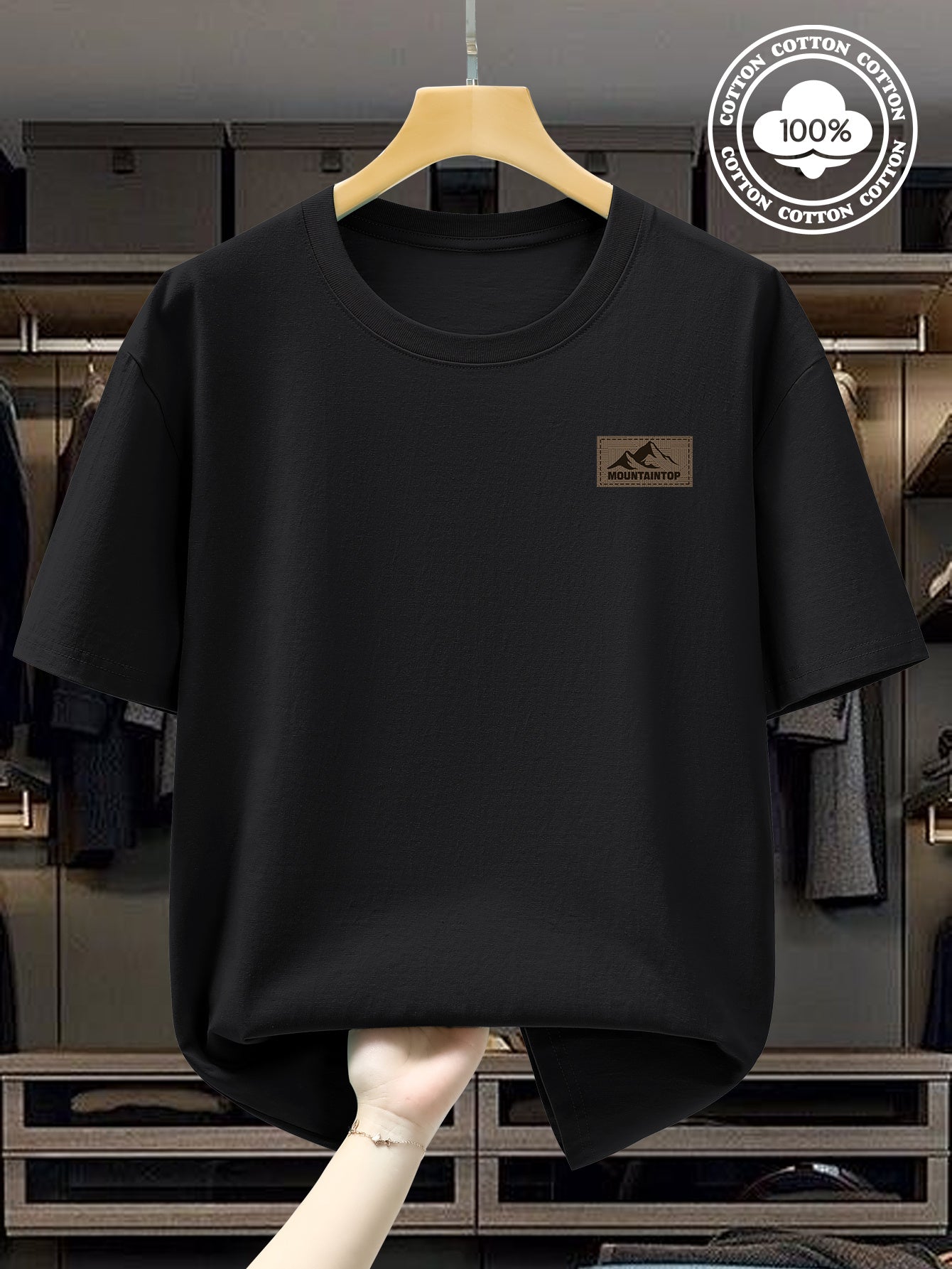 Summer Men's 220g Pure Cotton Short Sleeve T-Shirt