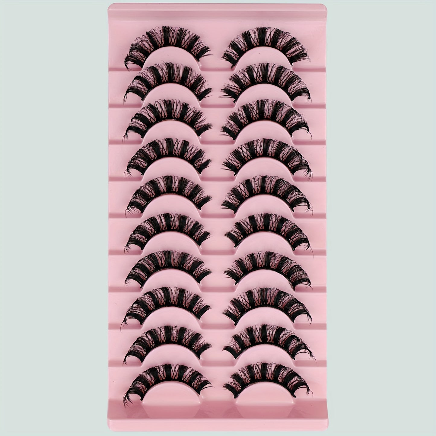 10 paires de faux cils doux, longs, recourbants, épais, adaptés aux peaux mates, non irritants, réutilisables, convenant aux extensions de cils, aux faux cils individuels, aux bouquets de faux cils, aux faux cils courts, etc.