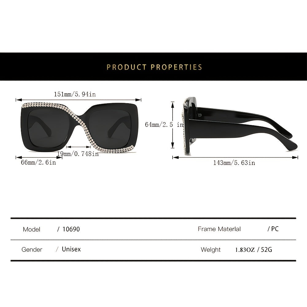 Lunettes Oversize à Strass – Monture Cristaux & Design Tendance
