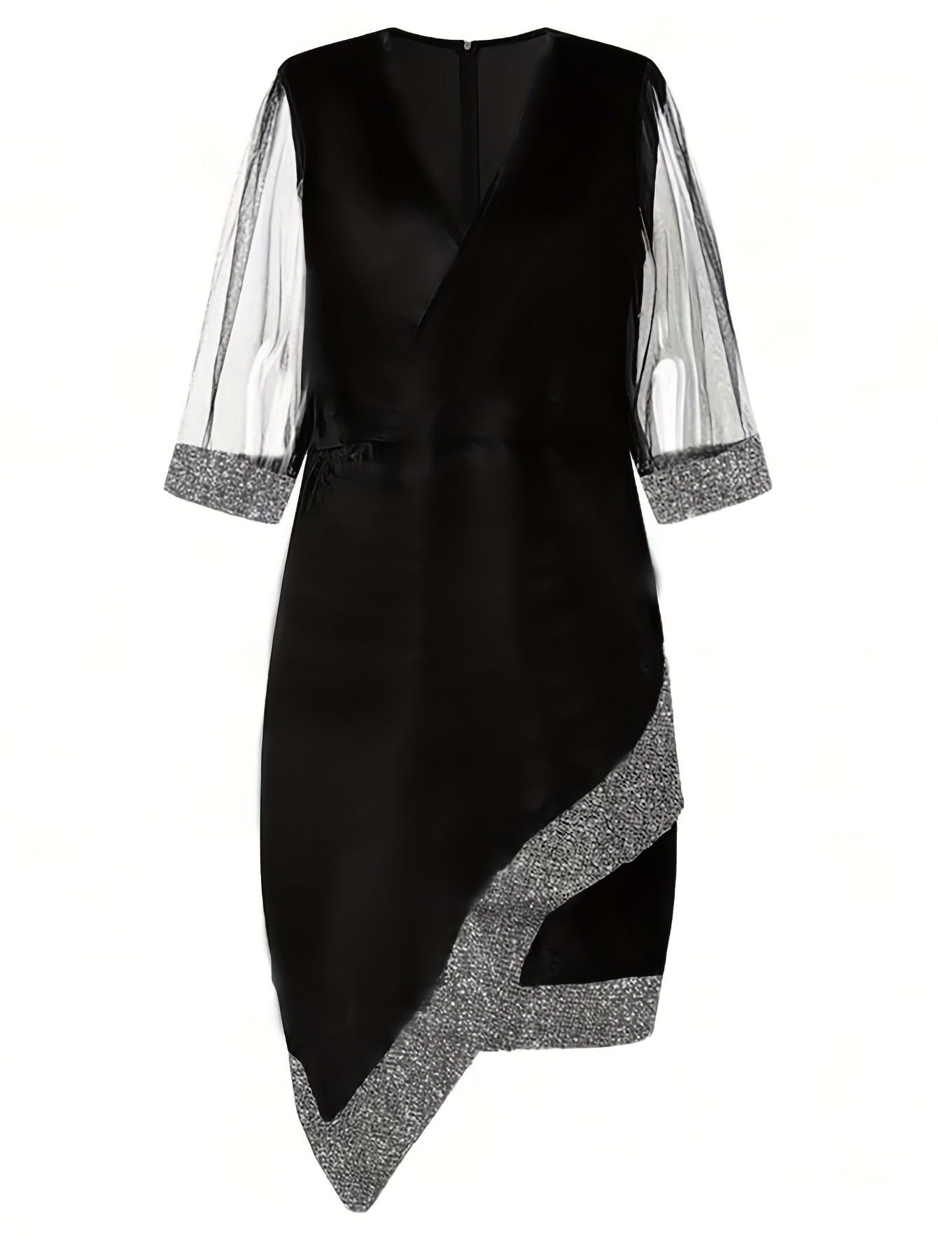 Elegant Sleeveless V-Neck Dress with an Asymmetrical Hem for Women