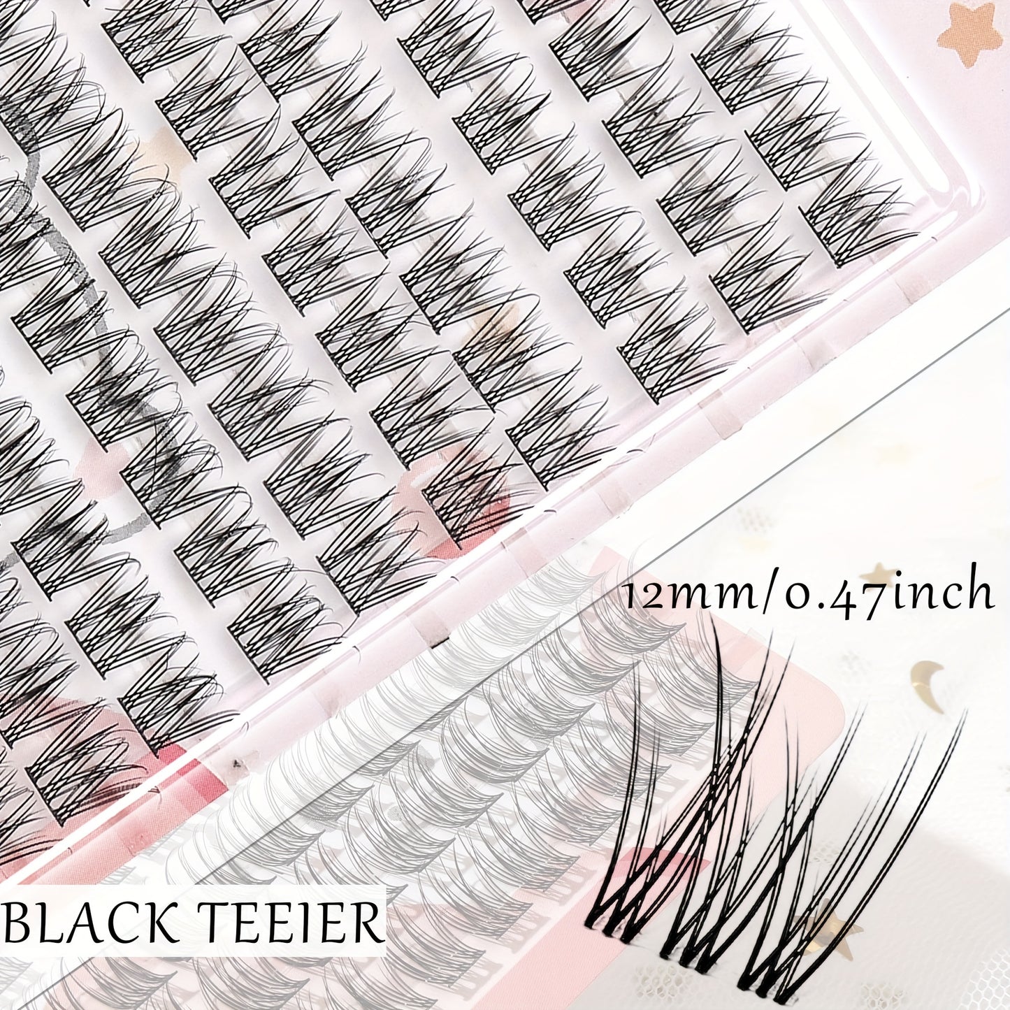 Lot de Cils Faux Autocollants DIY – Style Cartoon, Effet Naturel, Touffes Fluffy Épaisses, Courbure C, Longueurs 10-12mm, Épaisseur 0.05mm, Réutilisables, Idéal Débutants, Pack Paire Unique