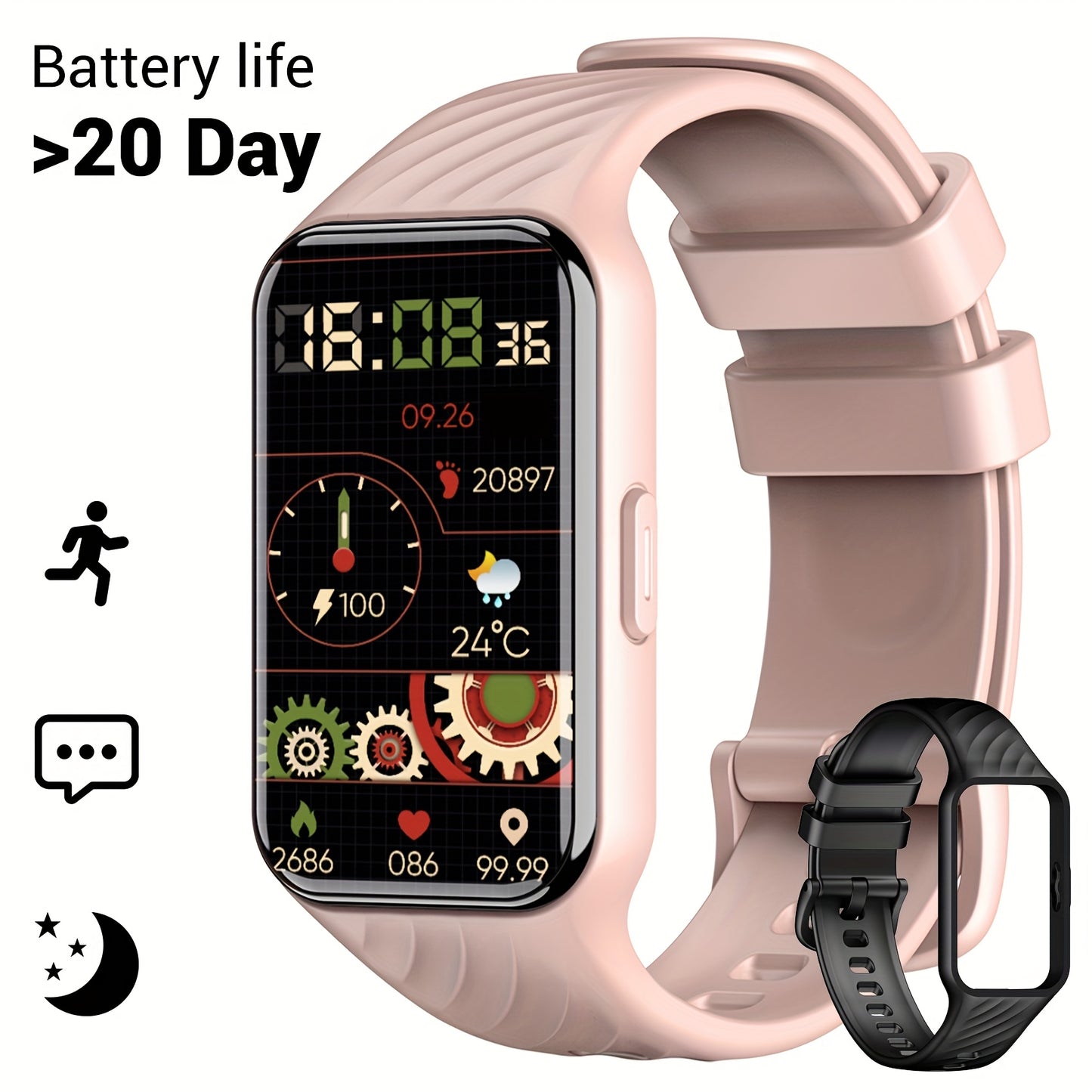 Blackview Smartwatch, Compatible With Android And For IPhone, Fitness Tracker, Fitness Watch With Activity Monitoring 1.85-Inch Touchscreen Smartwatch, With Pedometer, Calorie Meter And Stopwatch, BT 5.3 Call, Multi-Sport Mod