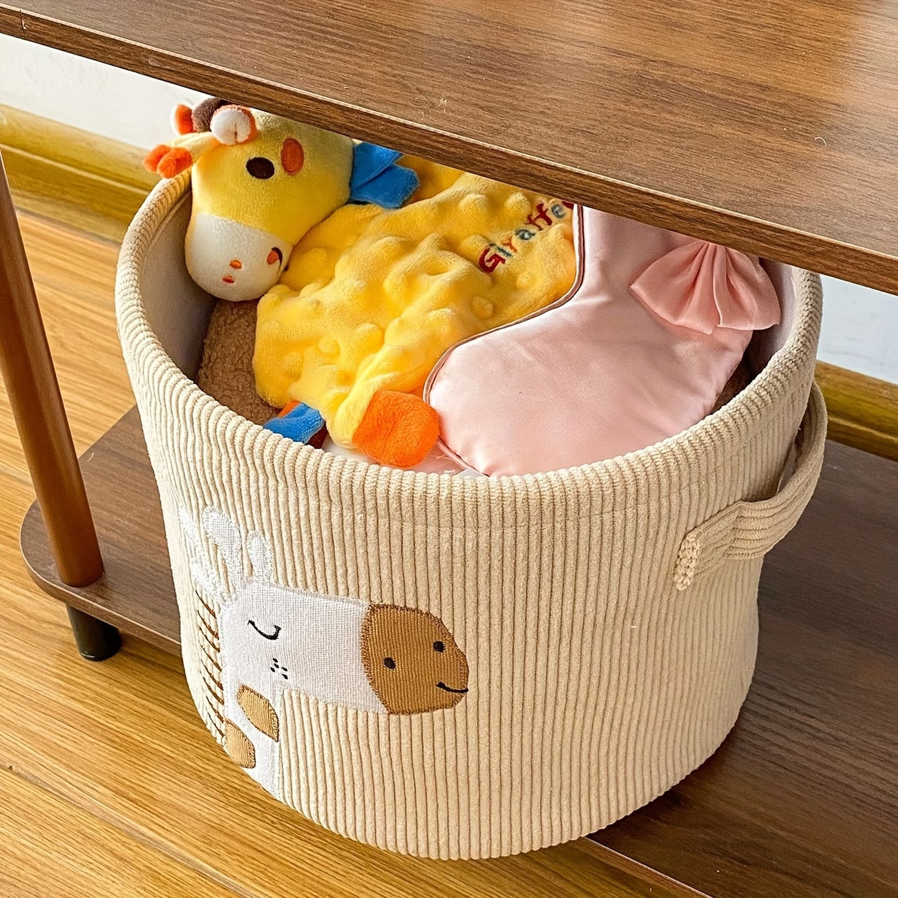 Large Cartoon Animal Storage Basket – Foldable Fabric Laundry & Toy Organizer