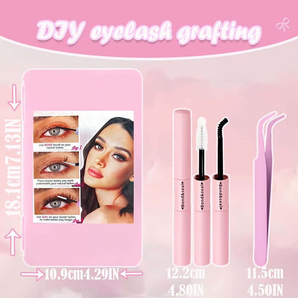 Kit d’Extensions de Cils DIY – 800 Touffes, 30D-80D, Courbure D, Longueurs Mixtes 9-16 mm, Effet Volumineux et Épais Style Cosplay, Réutilisable avec Colle, Idéal Débutants
