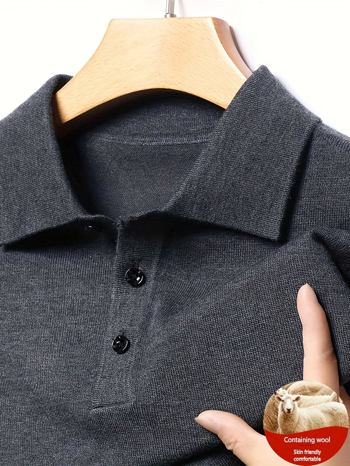 Emile Autumn and Winter 420g Knit Sweater Men's Pullover Long Sleeve Wool Shirt