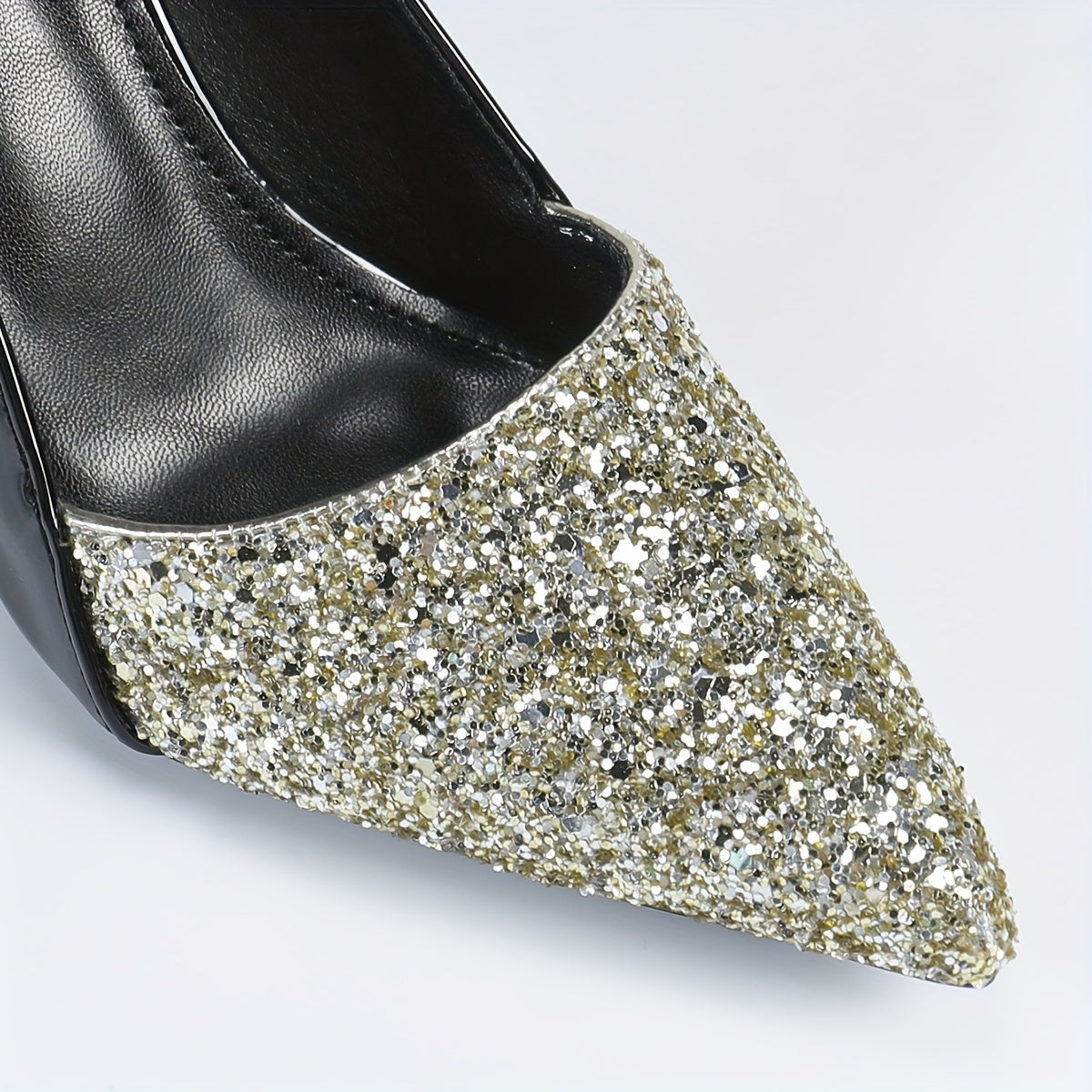 Mules à Talons Aiguilles Femme Noir & Or – Bout Pointu, Enfilage Facile, Chaussures Élégantes pour Soirée & Mariage