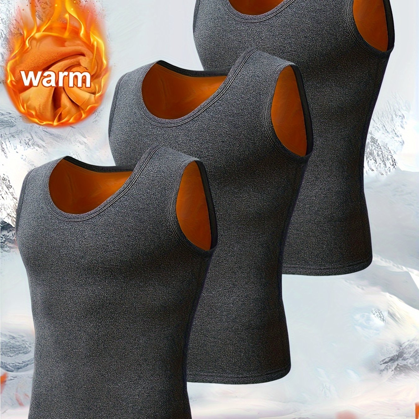 Lot de 3 débardeurs thermiques pour homme – ultra-chauds, coupe-vent et extensibles pour activités de plein air, parfaits pour automne/hiver