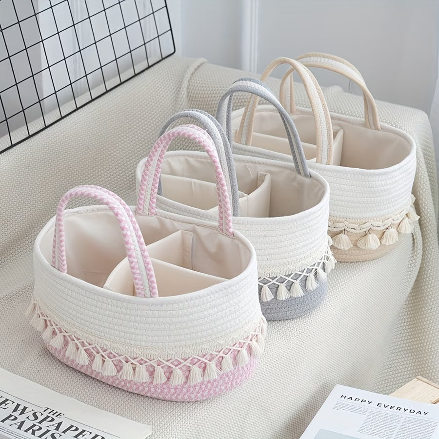 Premium Multi-Compartment Baby Diaper Caddy Organizer