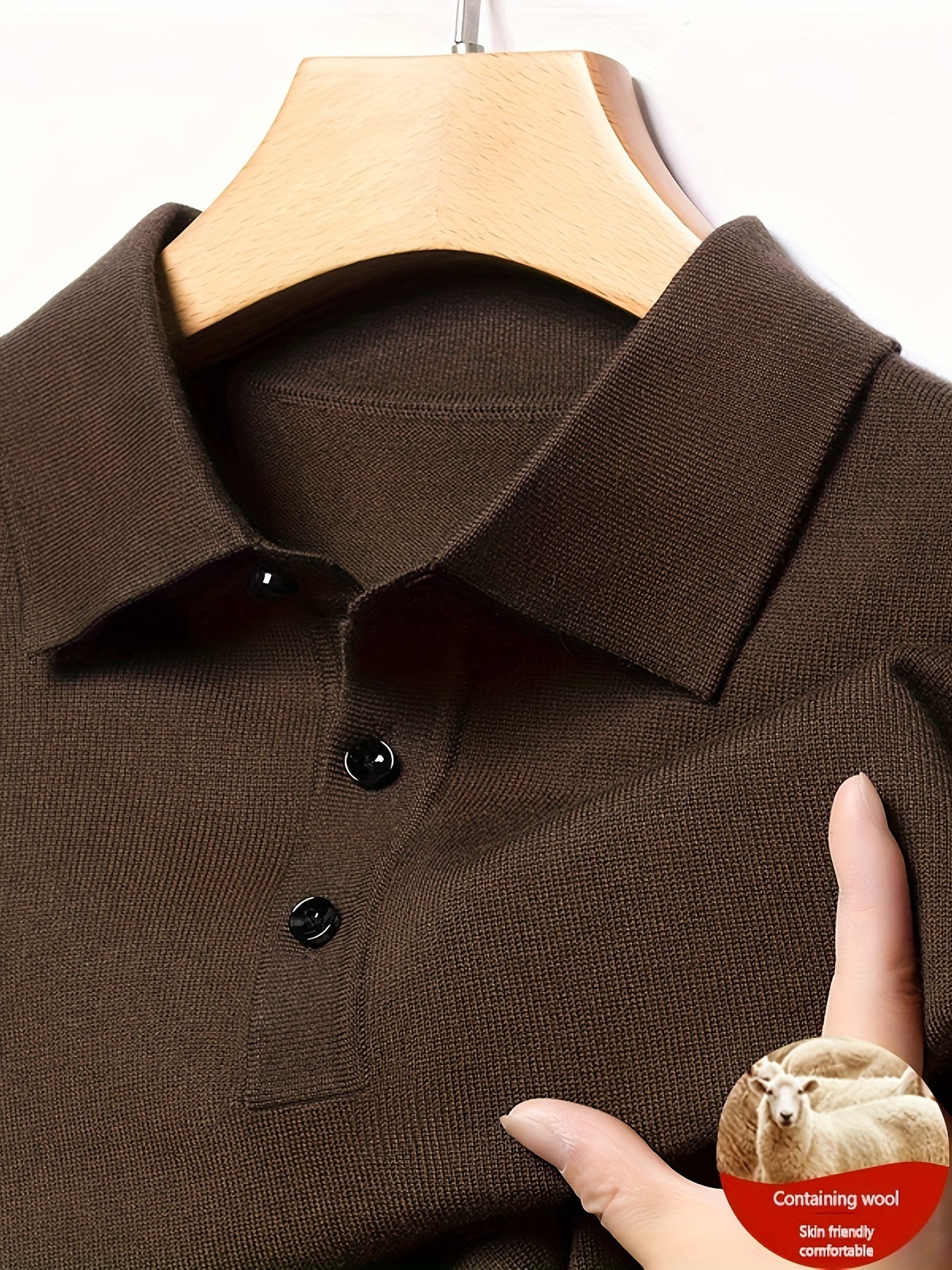 Emile Autumn and Winter 420g Knit Sweater Men's Pullover Long Sleeve Wool Shirt