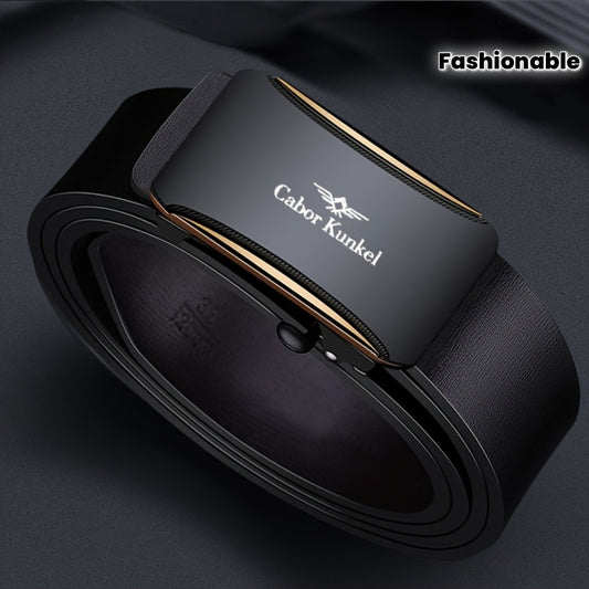 Ceinture Homme en Cuir Véritable – Boucle Automatique, Style Professionnel et Tendance