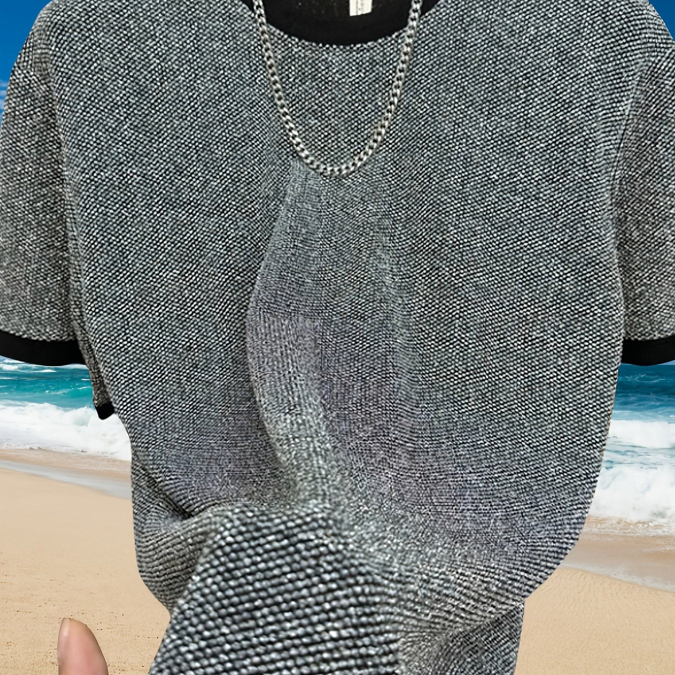 Men'S Stylish Black Short Sleeve T-Shirt with Golden Accents - Casual Round Neck Summer Top, Metallic Finish, Lightweight Fabric, Perfect for Casual Attire, Versatile Clothing | Round Neckline Shirt | Metallic Finish Shirt