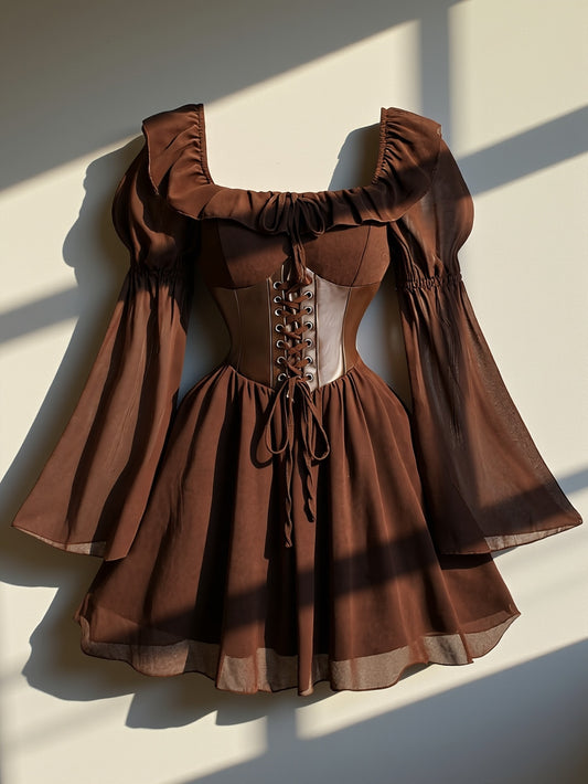 Robe élégante pour femme à col carré – Coupe ajustée