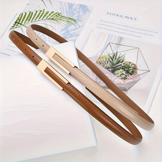 Ensemble de 3 ceintures rétro pour femme, fines et simples, en cuir PU, pour accessoiriser une jupe