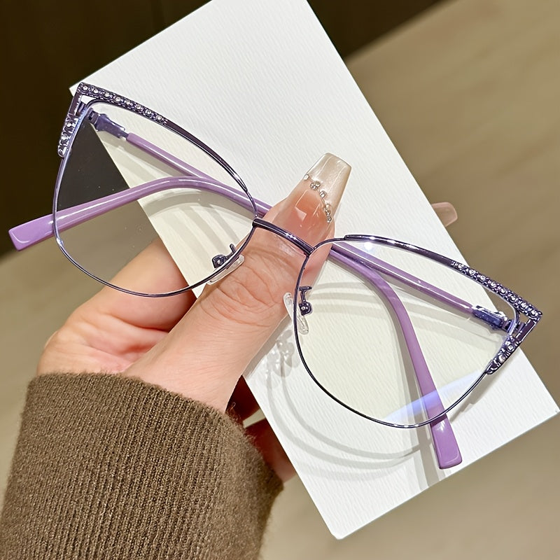 1 Paire de Lunettes Demi-Monture – Design Ovale Métallique Rétro et Tendance